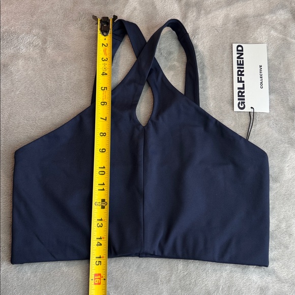 NWT Girlfriend Collective Becca X Neck Bra Blue Size Large - Picture 8 of 11
